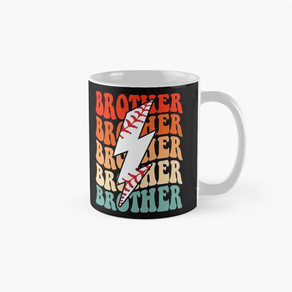 Artikelvorschau, Baseball Brother Retro Groovy Lightning Bolt Vatertag entworfen und verkauft von Christina-grich.