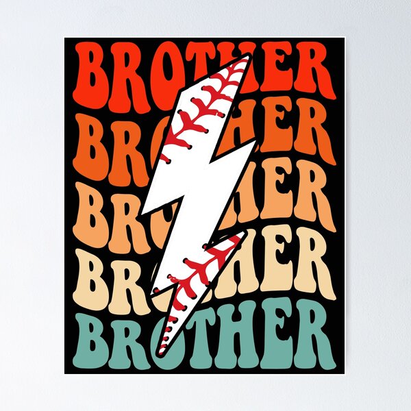 Item preview, Baseball Brother  Retro Groovy Lightning Bolt Father’s Day designed and sold by Christina-grich.