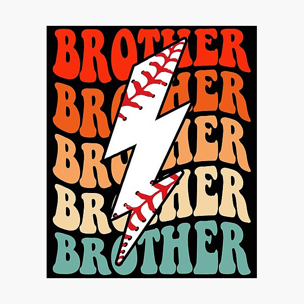 Item preview, Baseball Brother  Retro Groovy Lightning Bolt Father’s Day designed and sold by Christina-grich.