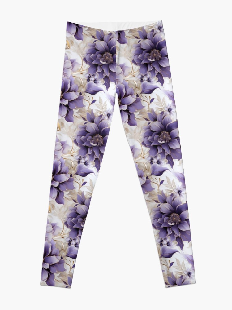 Discover Lavender Luxury - Tranquil Seamless Digital Pattern | Leggings