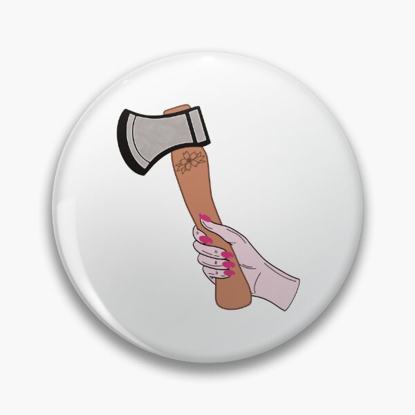 Item preview, Axe Throwing Girl Pink Flower Throw Hatchet WATL designed and sold by jazzy-bee-art.