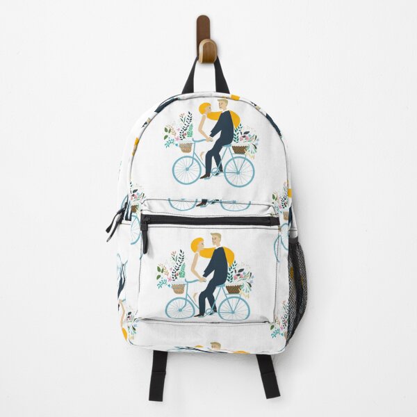 Item preview, vector illustration bride and groom riding bicycle designed and sold by colorfulglee.