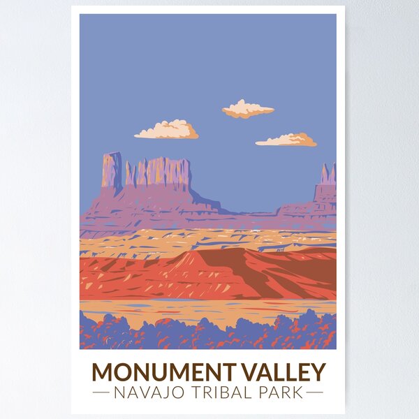 Vista previa del artículo con la obra «Monument Valley Navajo Tribal Park Viajes Arte Vintage», diseñado y vendido por KrisSidDesigns.