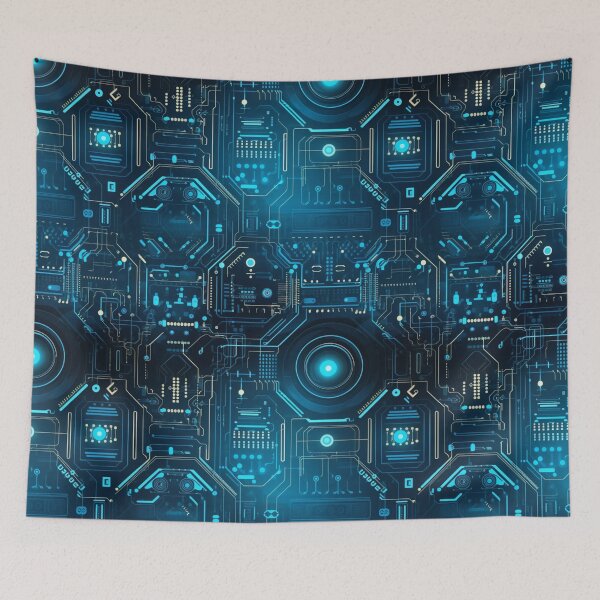 Item preview, xSeamless Pattern Beyond Interfaces: Futuristic Digital Art Unleashed designed and sold by AlienSkinEyes.