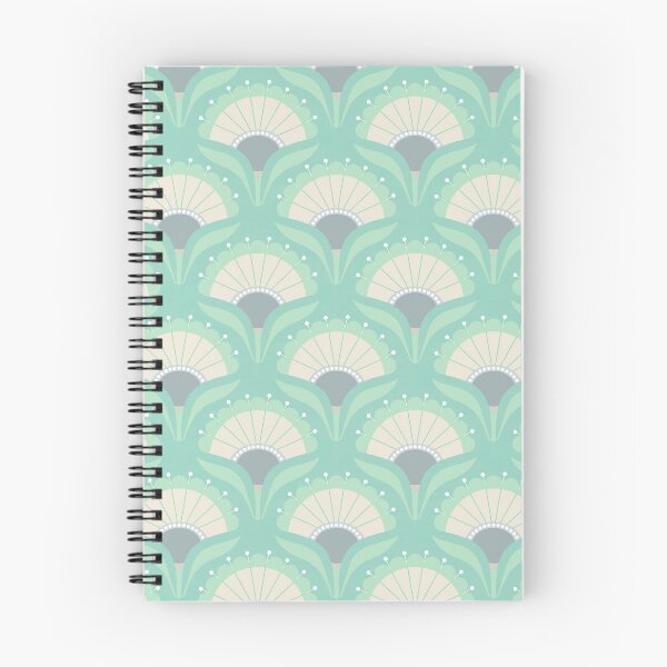 Item preview, Mod Art Deco Flower S2-7 Pearl Aqua designed and sold by Carina Parry Studios.