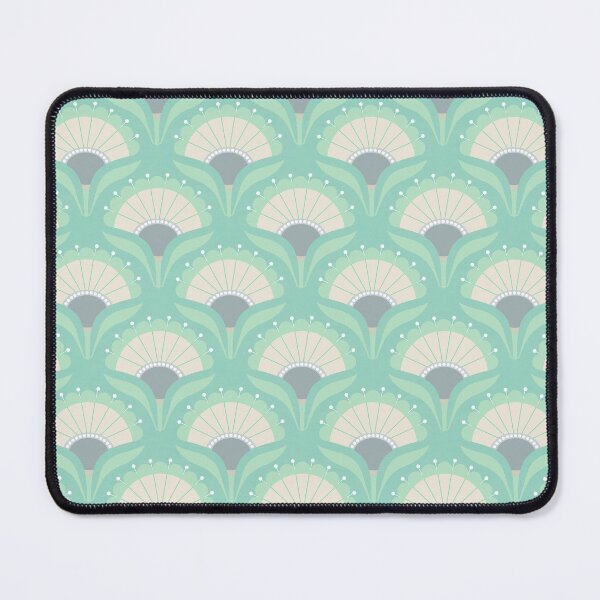 Item preview, Mod Art Deco Flower S2-7 Pearl Aqua designed and sold by Carina Parry Studios.