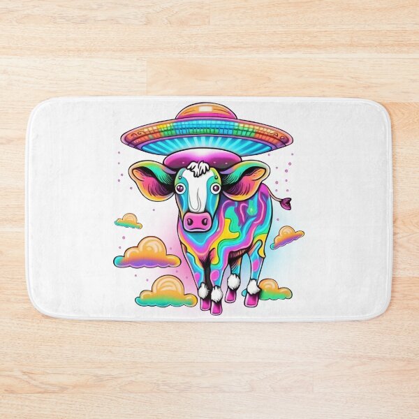 Item preview, Colorful UFO Space Alien Cow Abduction Funny Farmer Novelty designed and sold by Nicole Creates.