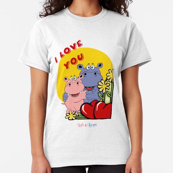 Hippos Nilpferde Lalli und Loops I love you Classic T-Shirt