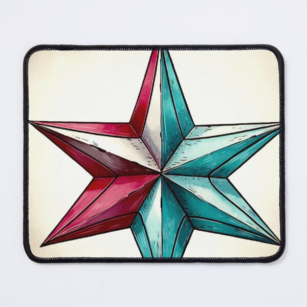 Item preview, Star Design Burgundy, teal, gray, white, silver 3 designed and sold by Highlandkings.