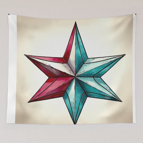 Item preview, Star Design Burgundy, teal, gray, white, silver 3 designed and sold by Highlandkings.