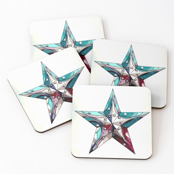 Item preview, Star Design Burgundy, teal, gray, white, silver 4 designed and sold by Highlandkings.