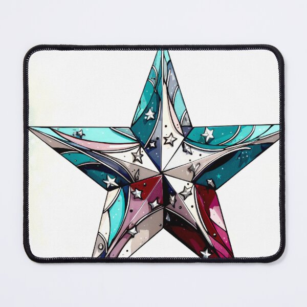 Item preview, Star Design Burgundy, teal, gray, white, silver 4 designed and sold by Highlandkings.