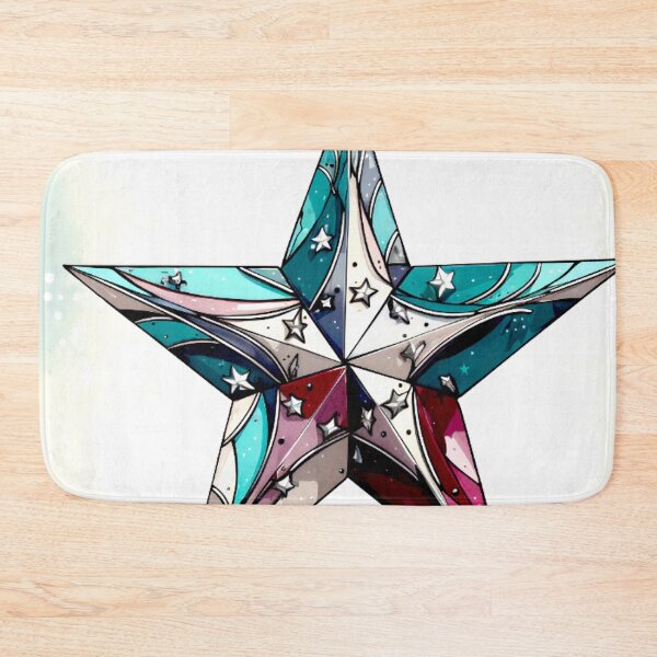 Item preview, Star Design Burgundy, teal, gray, white, silver 4 designed and sold by Highlandkings.