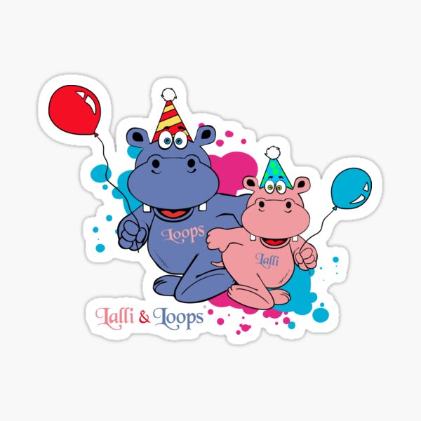 Hippos Nilpferde Lalli und Loops Herzlichen Glückwunsch Sticker