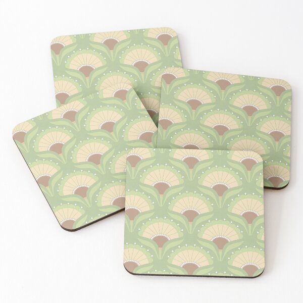 Item preview, Mod Art Deco Flower S2-3 Thistle Green designed and sold by Carina Parry Studios.