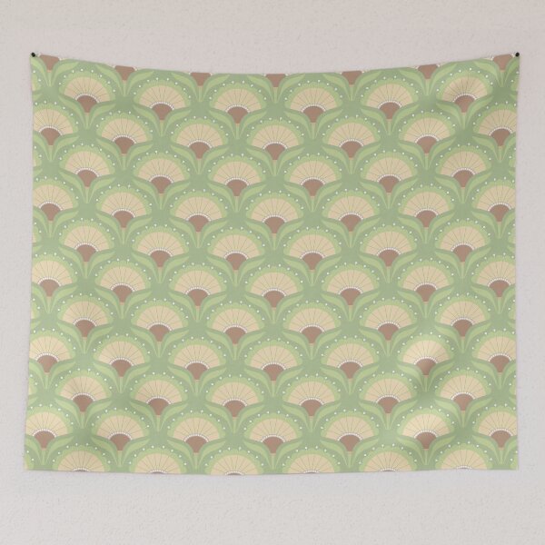 Item preview, Mod Art Deco Flower S2-3 Thistle Green designed and sold by Carina Parry Studios.