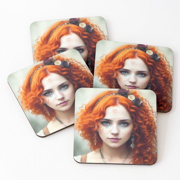 Item preview, Hermosa chica, con el pelo largo y rojo, inspiración steampunk. designed and sold by Medly.