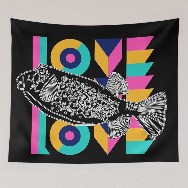 Item preview, Colorful Puff Play : Box Puffer Fish in Vibrant Harmony designed and sold by OceanSBuddy.