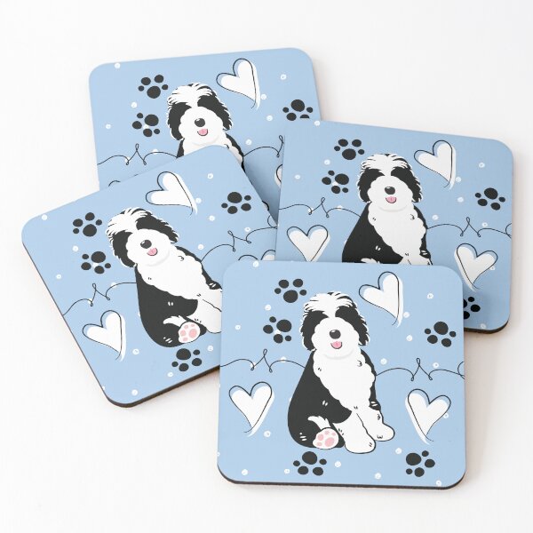 Item preview, LOVE Black White Sheepadoodle Puppy 4 designed and sold by Lulupainting.