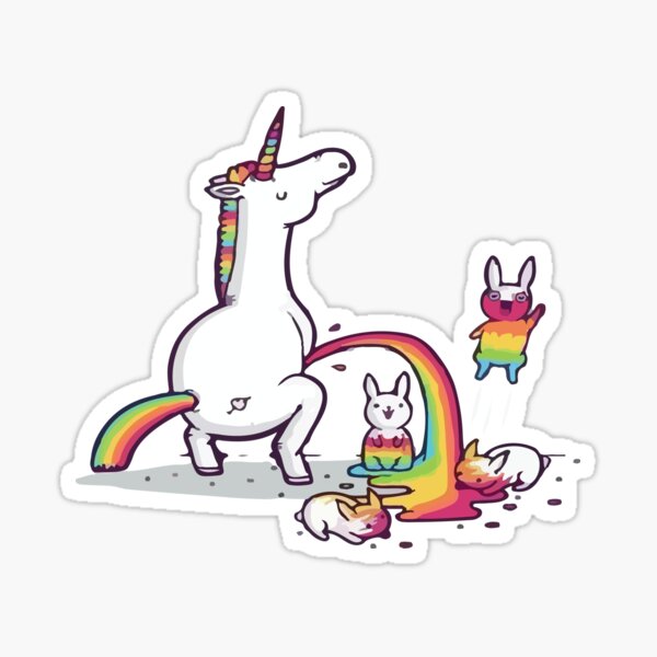 Rude Unicorn Stickers | Redbubble