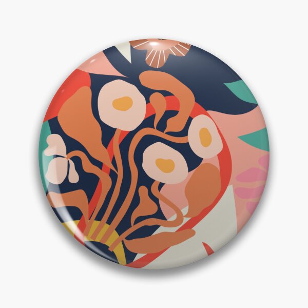 Artikelvorschau, 70er Jahre Retro Bohemian Hippie l Psychedelisches abstraktes Muster rosa Blumentöne entworfen und verkauft von ProGallery.
