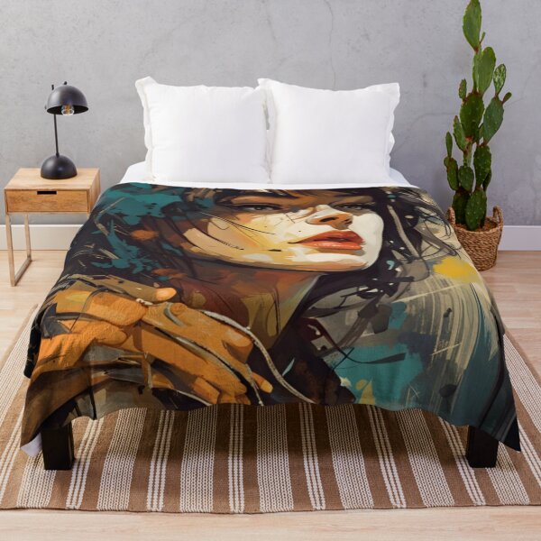 Item preview, Abstract Bauhaus Beautiful Girl Charming Bangs Dark Brown Hair Shiny Brown Eyes Splash Art Reverse Graffiti designed and sold by WearWolfDesigns.