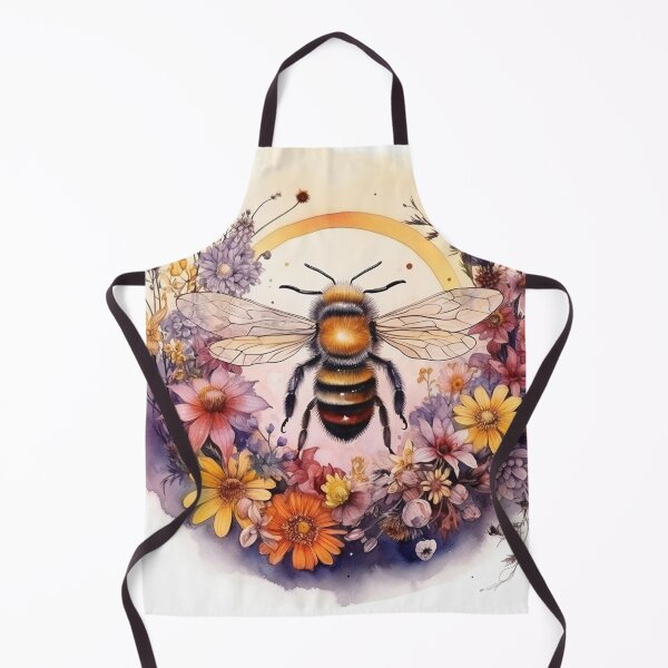 Item preview, Watercolor Boho Bee Majestic Witchy Wild Flower Bumble Bee designed and sold by Nicole Creates.