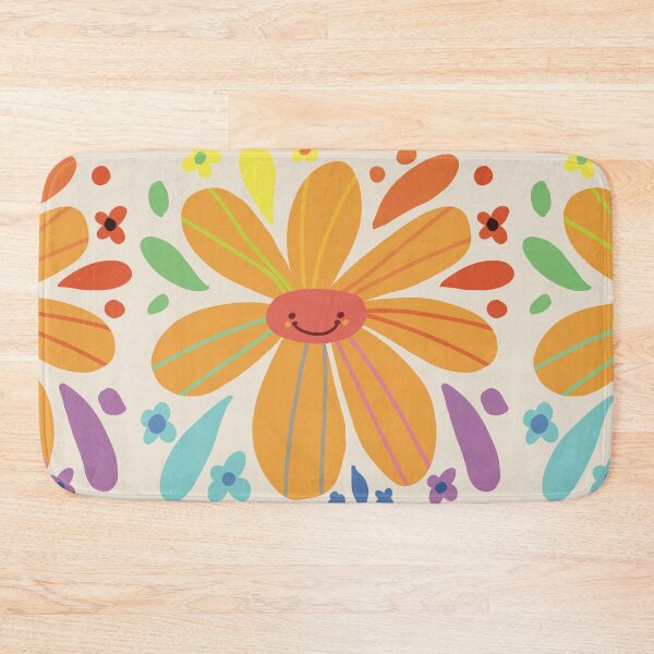 Item preview, Pastel Rainbow Flowers Smiling, Warped and Distorted designed and sold by DreamHomes.