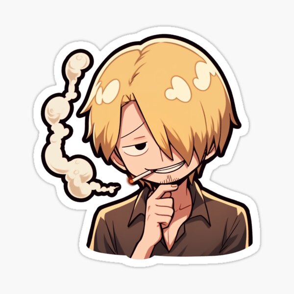 Free Sanji Smoking One Piece Sticker - PNG Stickers Download