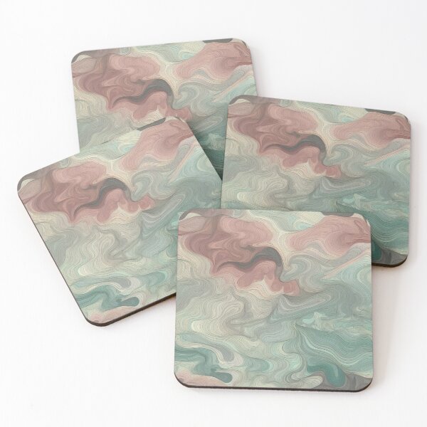 Item preview, Tranquil Verdure: Beautifully Crafted Green, Grey, and Pinkish Ocean Waves designed and sold by AdiRemba.