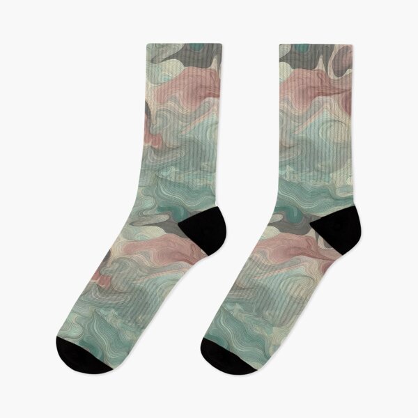 Item preview, Tranquil Verdure: Beautifully Crafted Green, Grey, and Pinkish Ocean Waves designed and sold by AdiRemba.