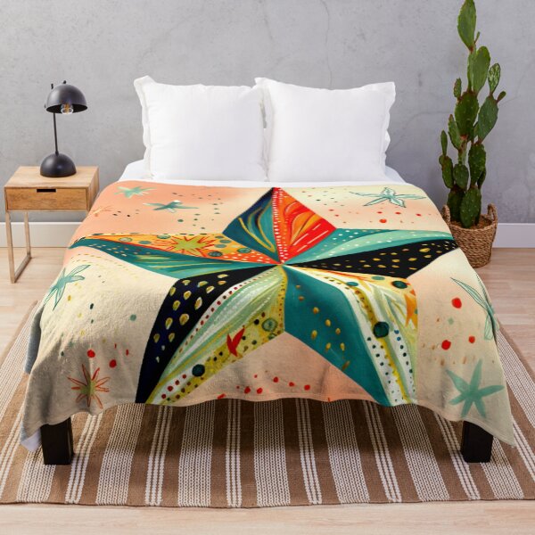 Item preview, Star Design Coral, mint, navy, gold, white 2 designed and sold by Highlandkings.