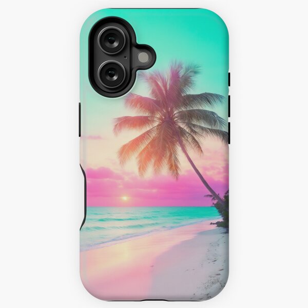Item preview, Beautiful Palm Tree At Pink Pastel Beach Sunset designed and sold by SassyArtistry.