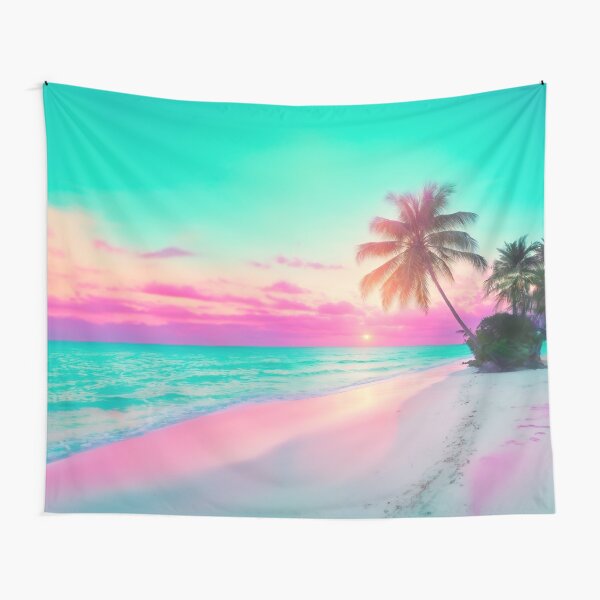 Item preview, Beautiful Palm Tree At Pink Pastel Beach Sunset designed and sold by SassyArtistry.