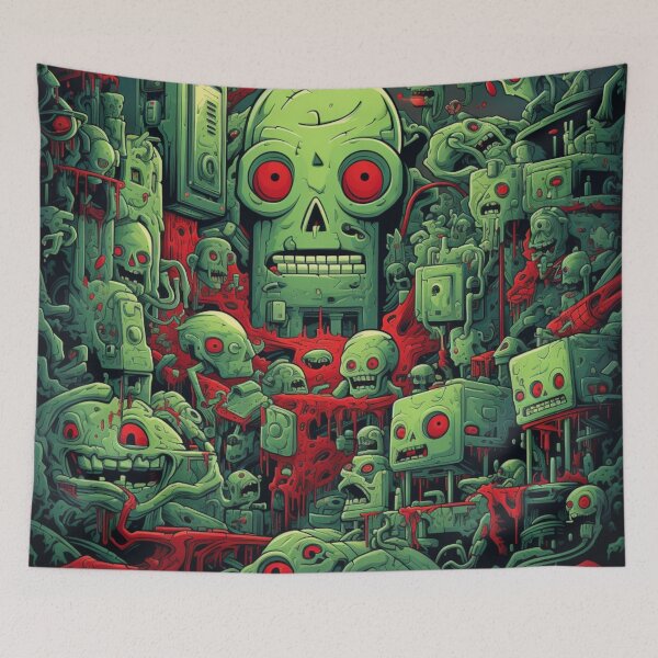 Item preview, (Non Pattern) Funny horror background photo featuring monster designed and sold by AlienSkinEyes.