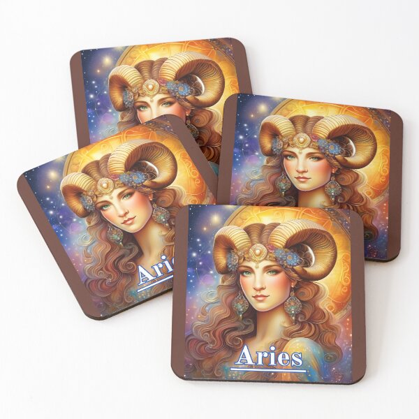 Item preview, Golden Goddess Ram Girl - Aries Astrological Zodiac Sign designed and sold by DesignsBuyGem.