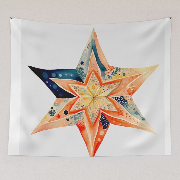 Item preview, Star Design Coral, navy, beige, cream, gold 2 designed and sold by Highlandkings.