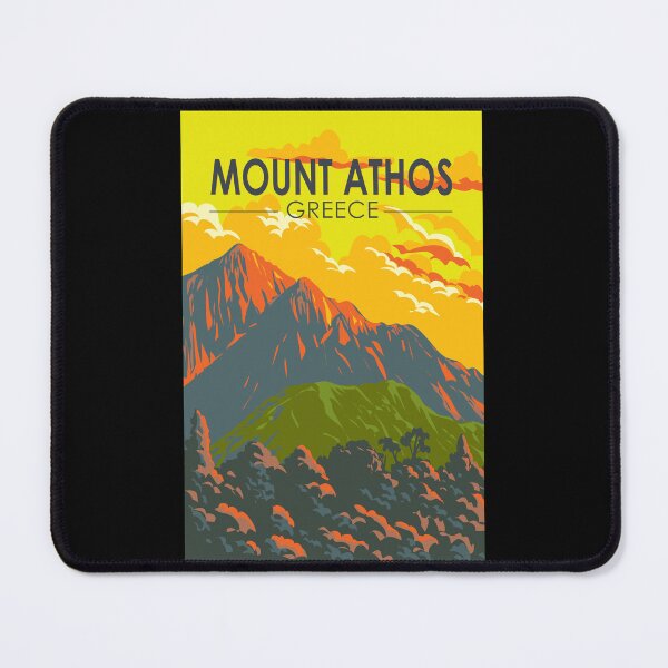 Item preview, Mount Athos Greece Travel Art Vintage designed and sold by KrisSidDesigns.