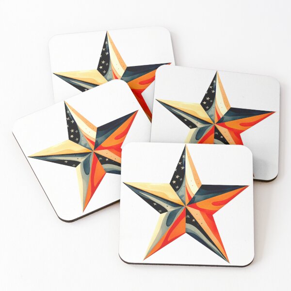 Item preview, Star Design Coral, navy, beige, cream, gold 3 designed and sold by Highlandkings.
