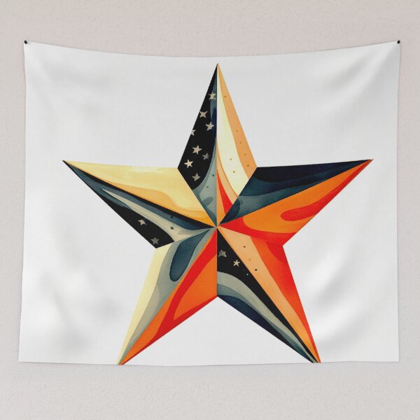 Item preview, Star Design Coral, navy, beige, cream, gold 3 designed and sold by Highlandkings.