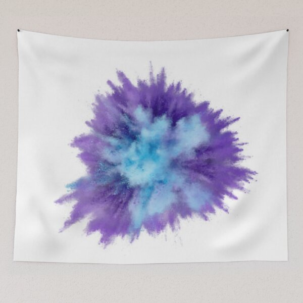 Item preview, Colored powder explosion on white background. Abstract closeup dust on backdrop. Colorful explode. designed and sold by MTShoppingLine.