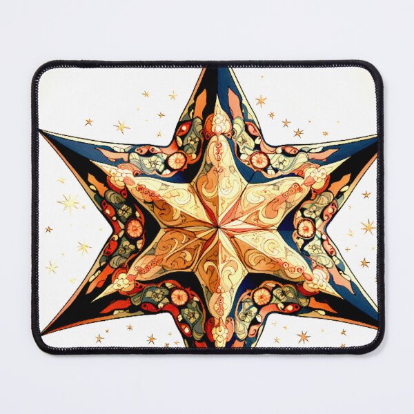 Item preview, Star Design Coral, navy, beige, cream, gold designed and sold by Highlandkings.
