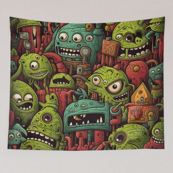 Item preview, (Non Pattern) Funny horror background photo featuring monster designed and sold by AlienSkinEyes.