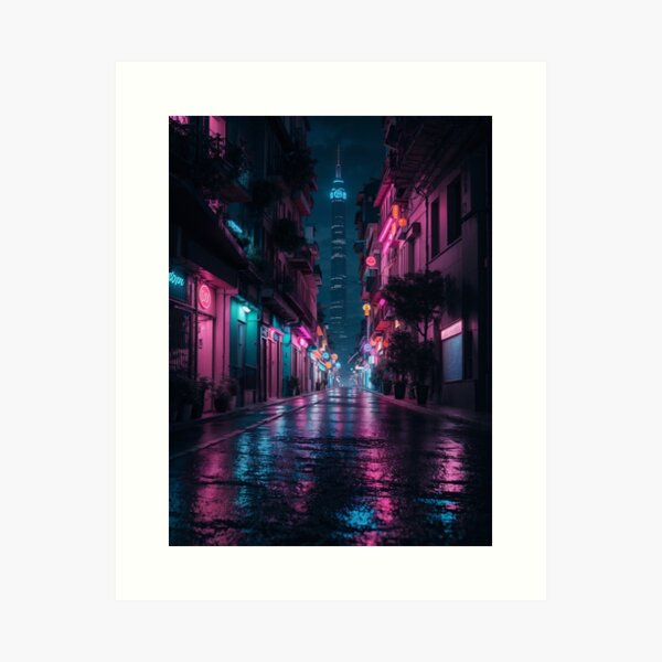 Aperçu de l'œuvre CityLights Futurisme - La Cité des Rêves créée et vendue par NSAstore.