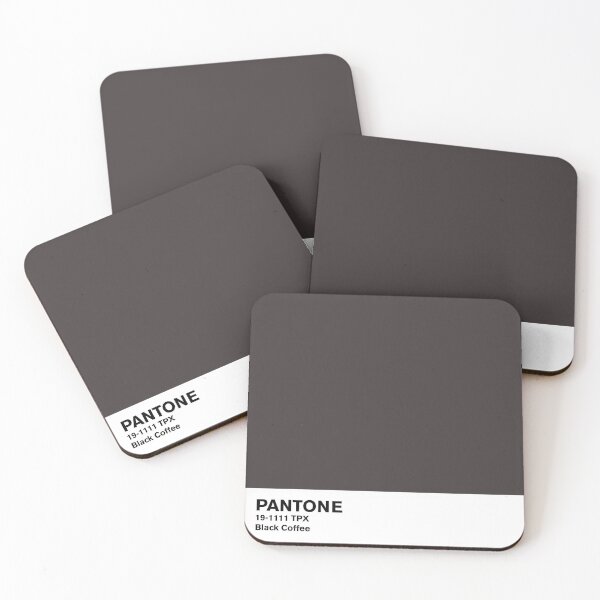 Black Coffee Pantone Coasters (Set of 4)