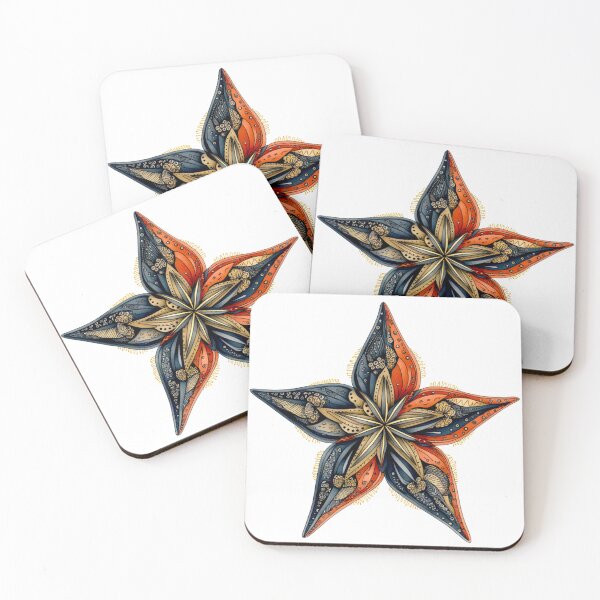 Item preview, Star Design Coral, navy, gray, silver, gold 2 designed and sold by Highlandkings.