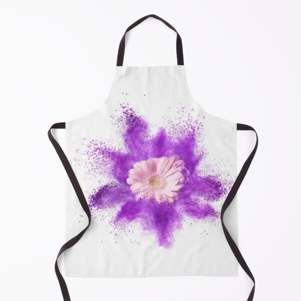 Item preview, Explosion of ultraviolet powder and pink gerbera flower on a white background designed and sold by MTShoppingLine.