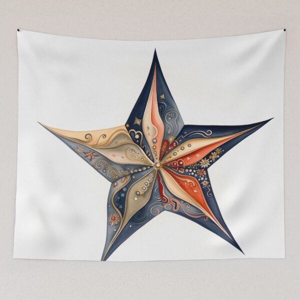 Item preview, Star Design Coral, navy, gray, silver, gold 3 designed and sold by Highlandkings.
