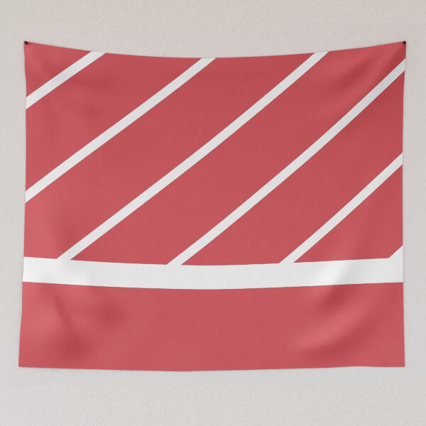 Item preview, White Minimal Modern Diagonal Stripe Pattern Radiant Red 011- 50 -32 - d74c53 2024 Trending Shades designed and sold by ColorOfTheYears.