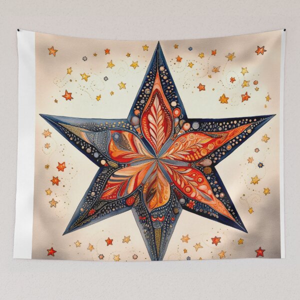 Item preview, Star Design Coral, navy, gray, silver, gold designed and sold by Highlandkings.